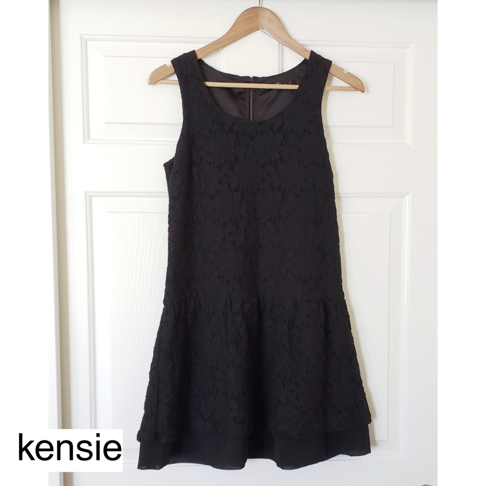Kensie sleeveless lace black dress 4